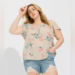 Torrid Square Neck Orchid Garddn Blouse Size 2 (2X) NWT (5763)